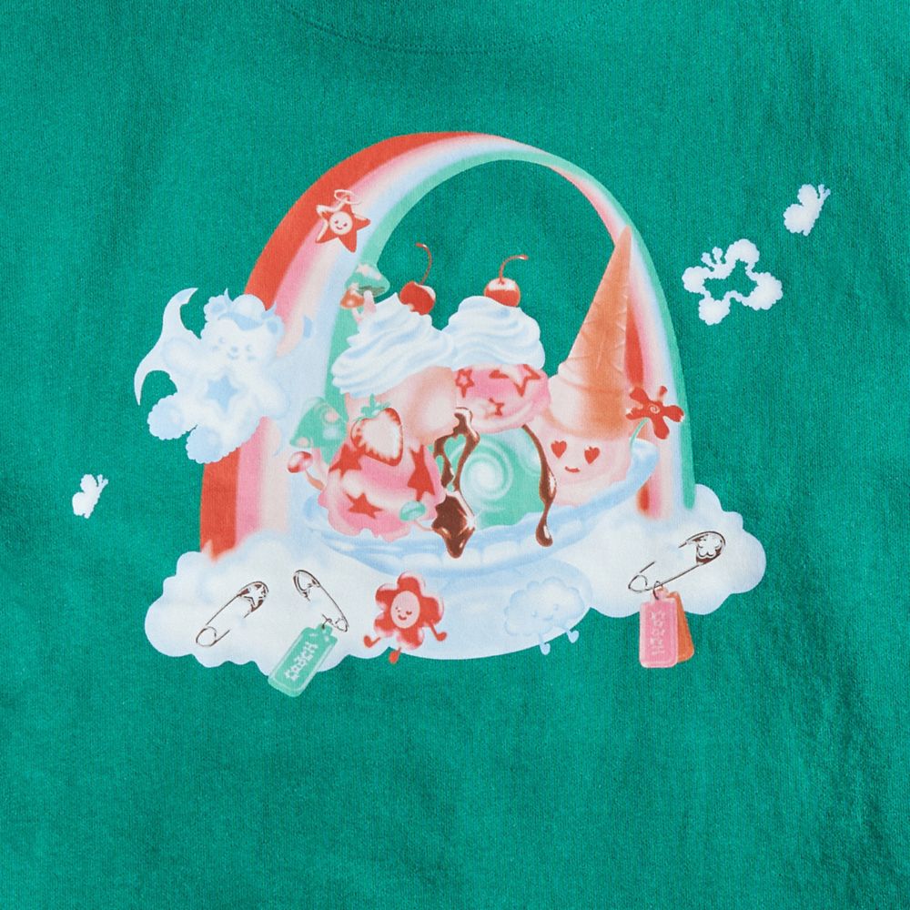 Coach Hoodie In 100% Recycled Cotton: This Is Coachtopia Verdes Multicoloridas | COH865962