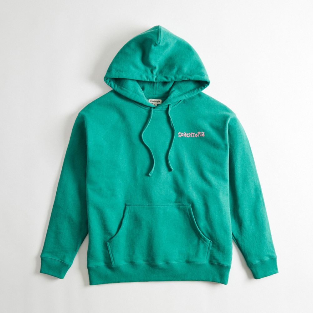 Coach Hoodie In 100% Recycled Cotton: This Is Coachtopia Verdes Multicoloridas | COH865962