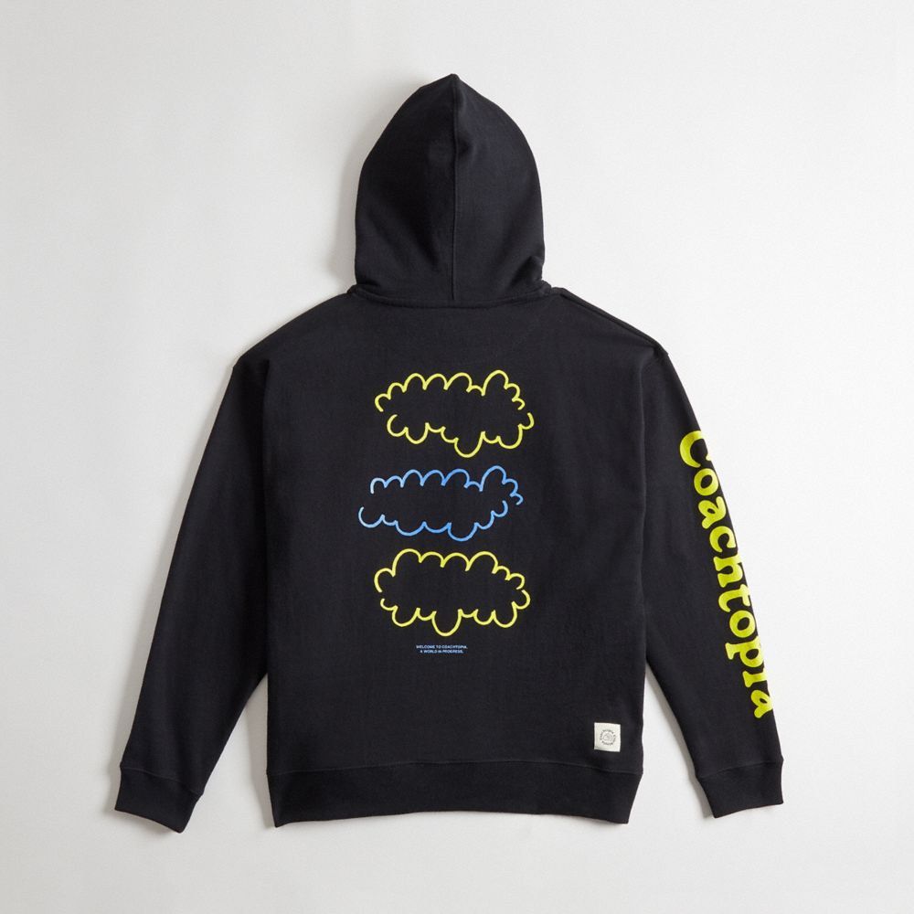 Coach Hoodie In 98% Recycled Cotton: 3 Clouds Pretas | COH866895