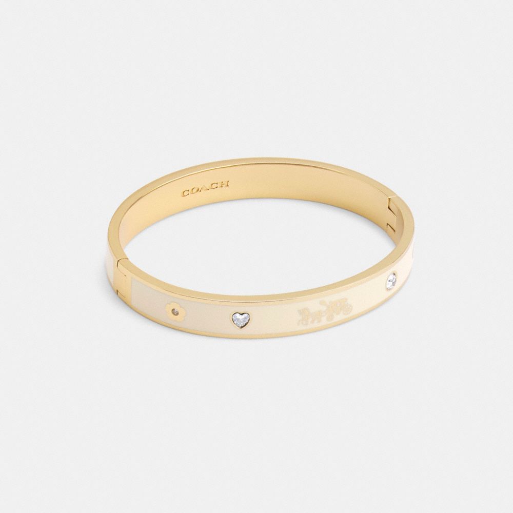 Coach Horse And Carriage Enamel Hinged Bangle Douradas | COH866205