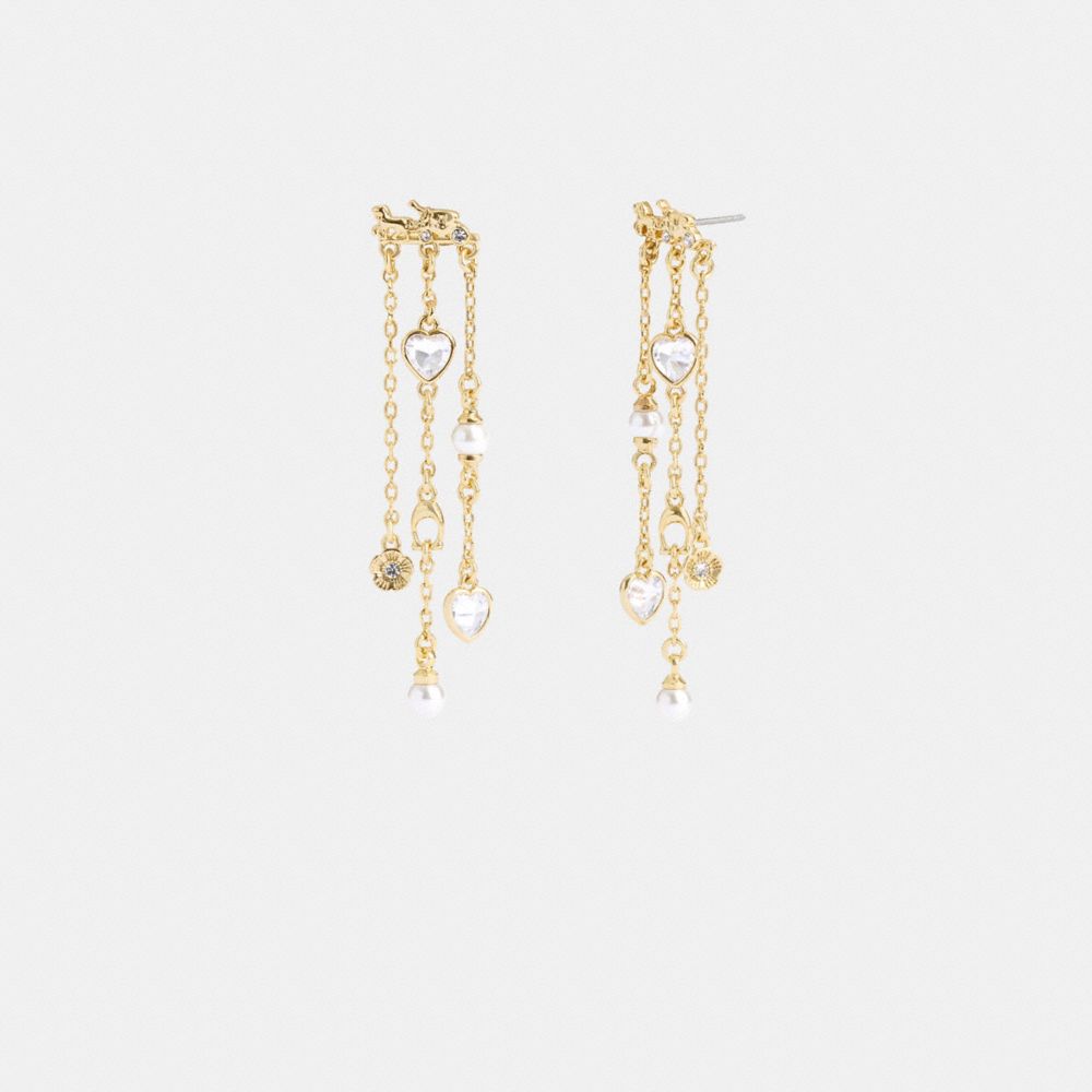 Coach Horse And Carriage Front Back Charm Earrings Douradas | COH866218