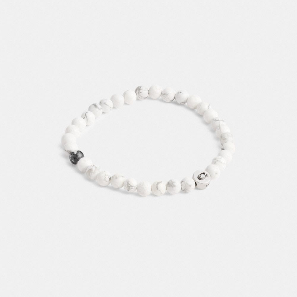 Coach Howlite Beaded Bracelet Prateadas Branco | COH867011