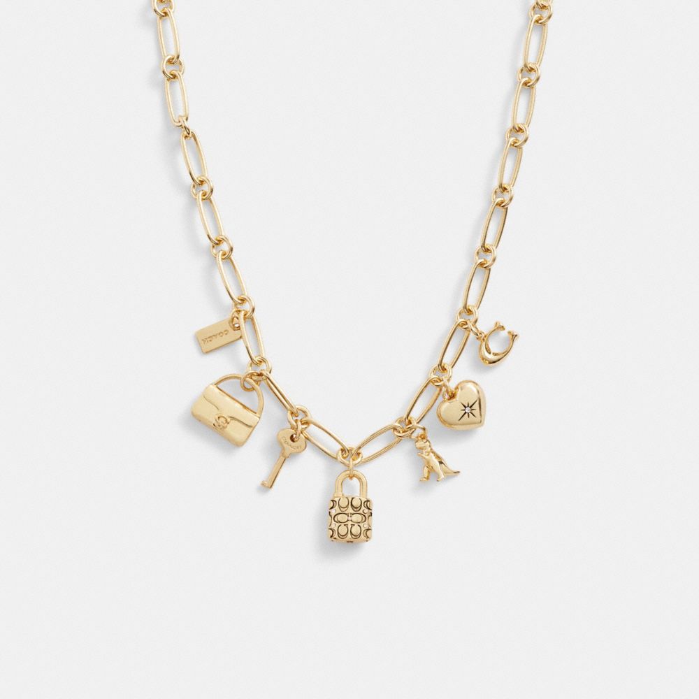 Coach Iconic Charm Chain Necklace Douradas | COH866157