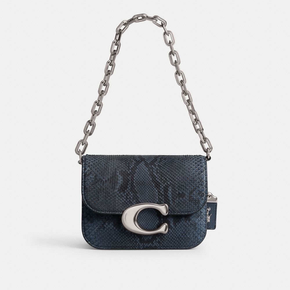 Coach Idol Bag In Python Prateadas Azuis Escuro | COH864801