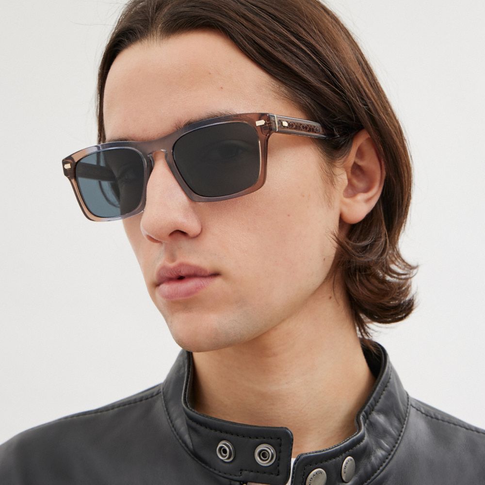 Coach Keyhole Square Sunglasses Marrom Azuis Cinzentas | COH867060