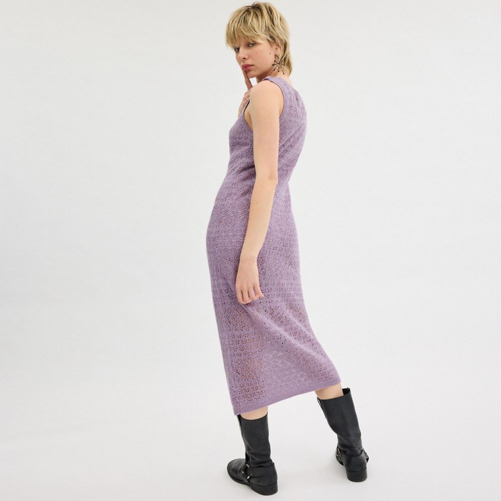 Coach Lace Knit Dress Roxo | COH866063