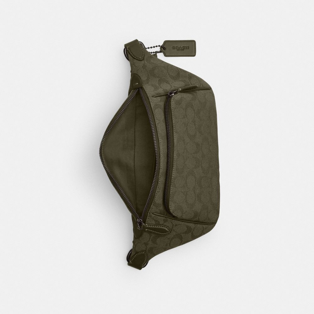 Coach League Belt Bag In Signature Canvas Jacquard Verdes | COH866687