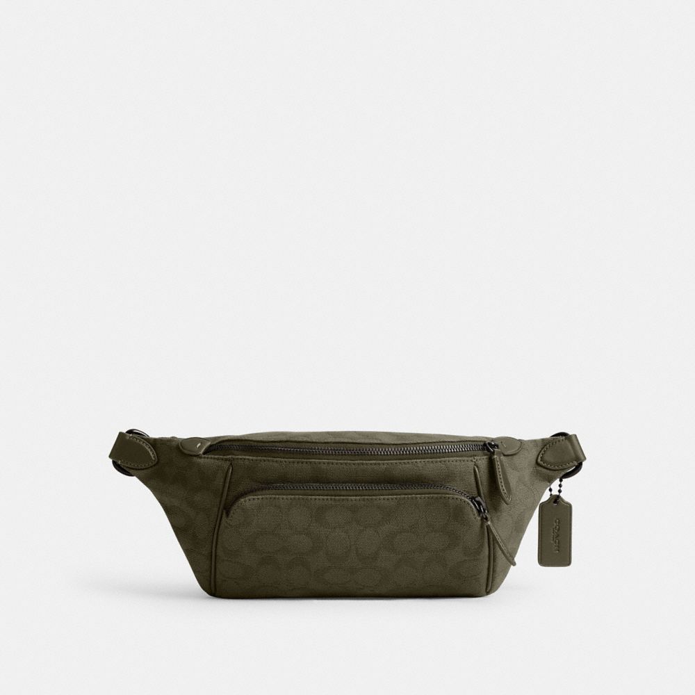 Coach League Belt Bag In Signature Canvas Jacquard Verdes | COH866687