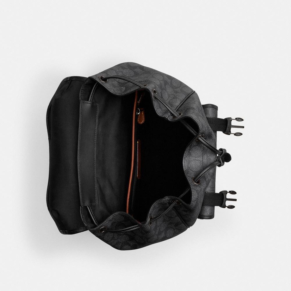 Coach League Flap Backpack In Signature Canvas Cinzentas | COH866516