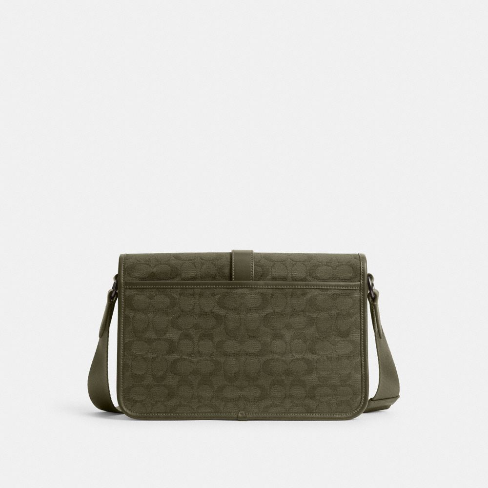 Coach League Messenger Bag In Signature Canvas Jacquard Verdes | COH866617