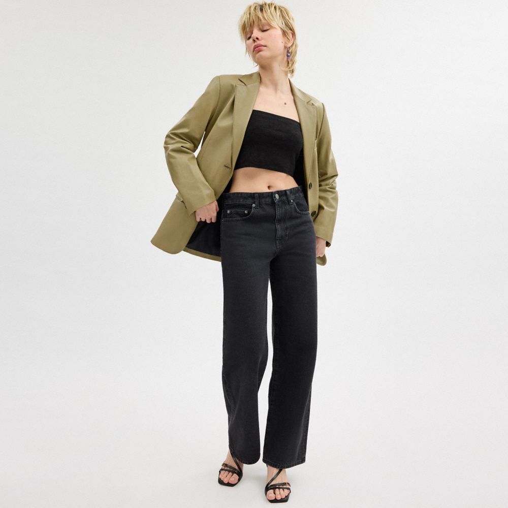 Coach Leather Blazer Verdes | COH865914