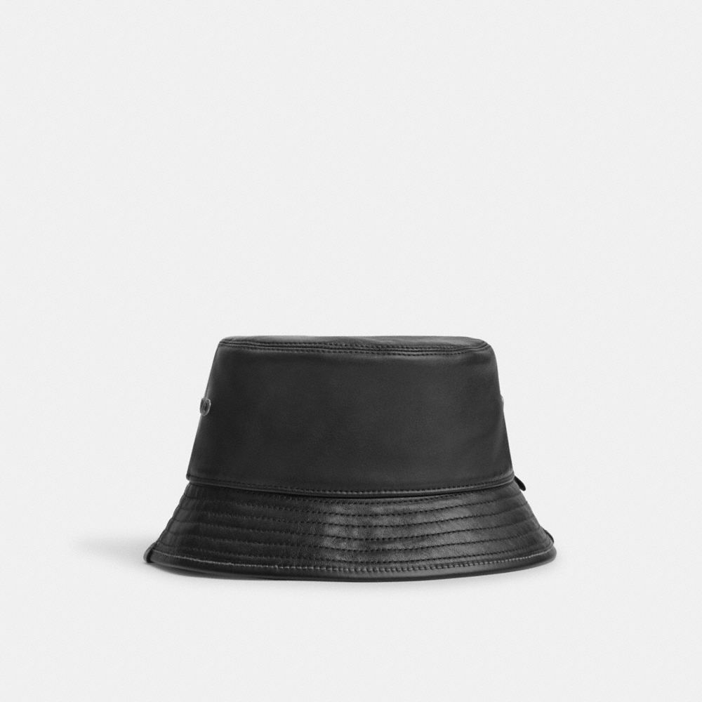 Coach Leather Bucket Hat Pretas | COH867039