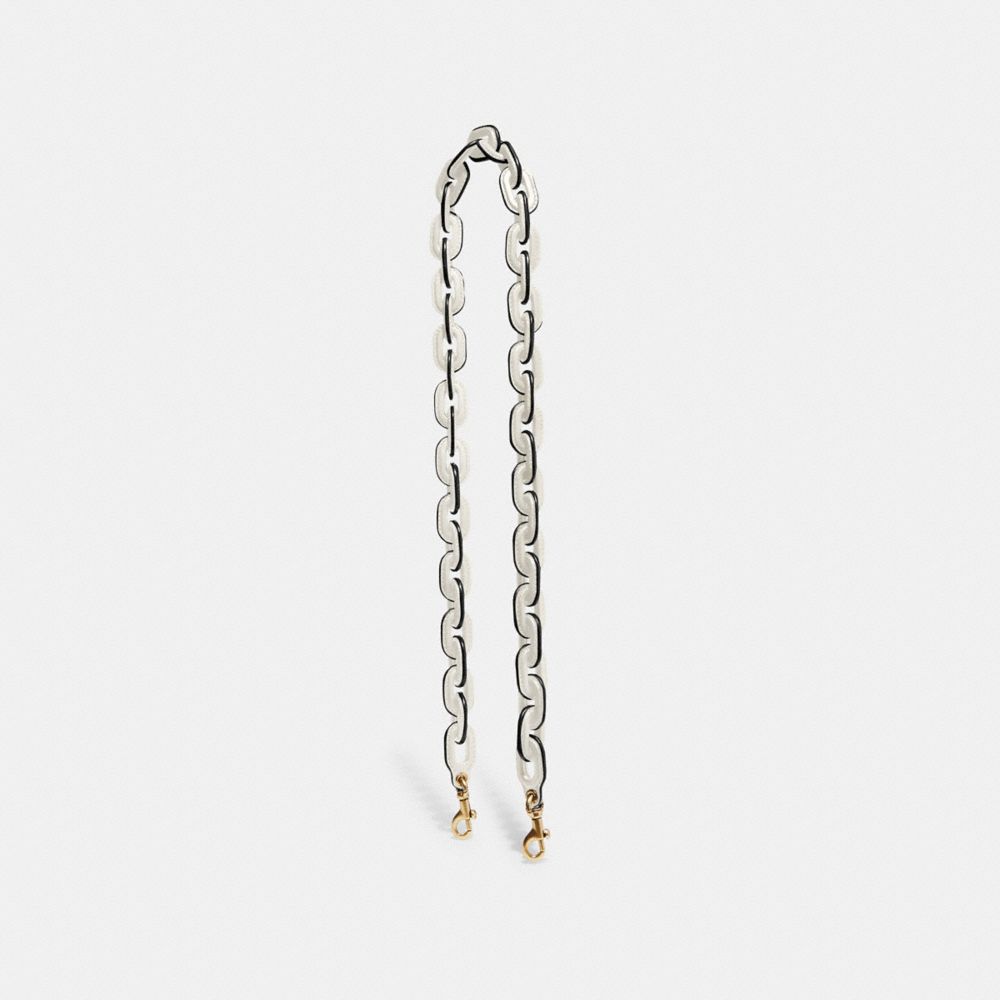 Coach Leather Covered Chain Strap Branco | COH866434