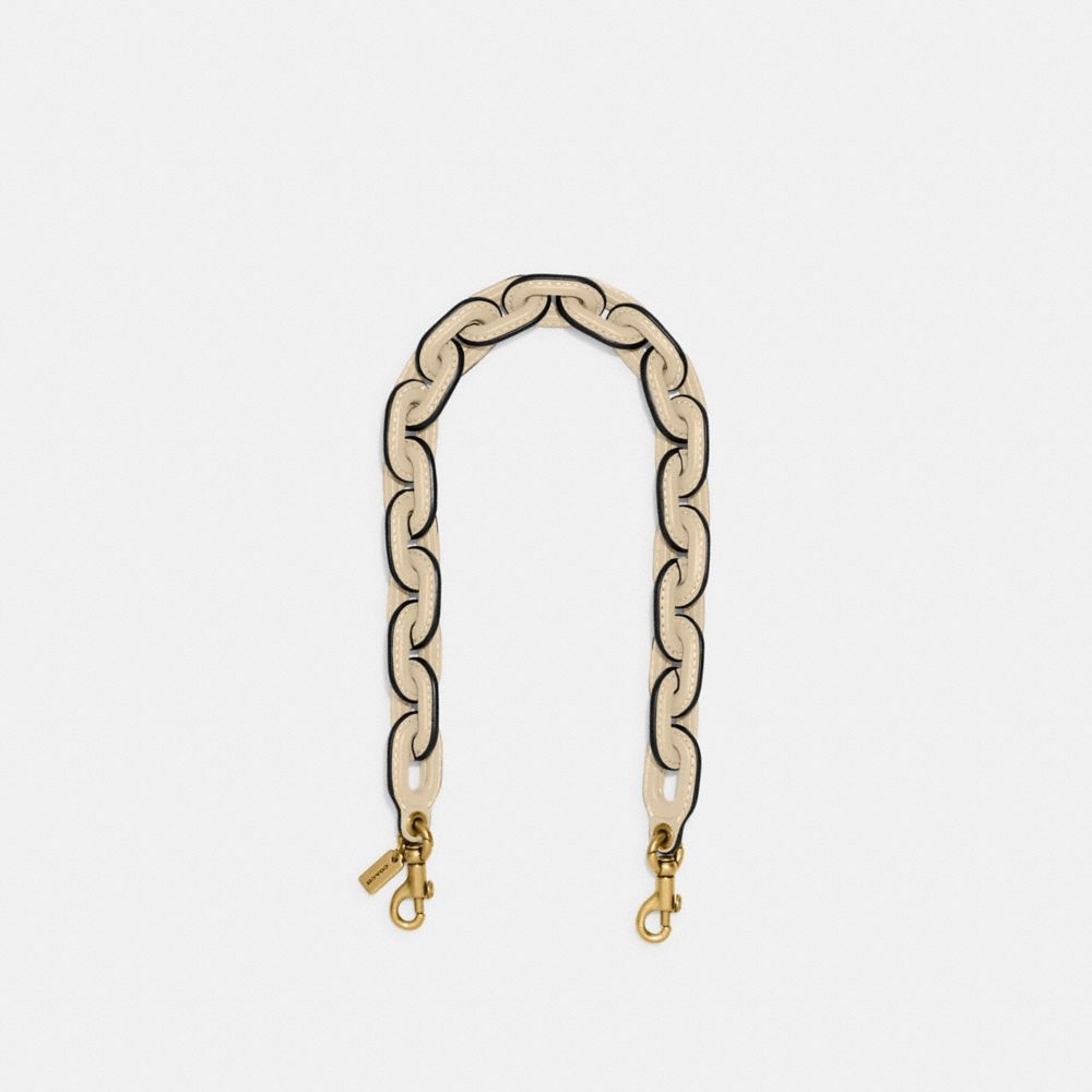 Coach Leather Covered Short Chain Strap Branco | COH866436