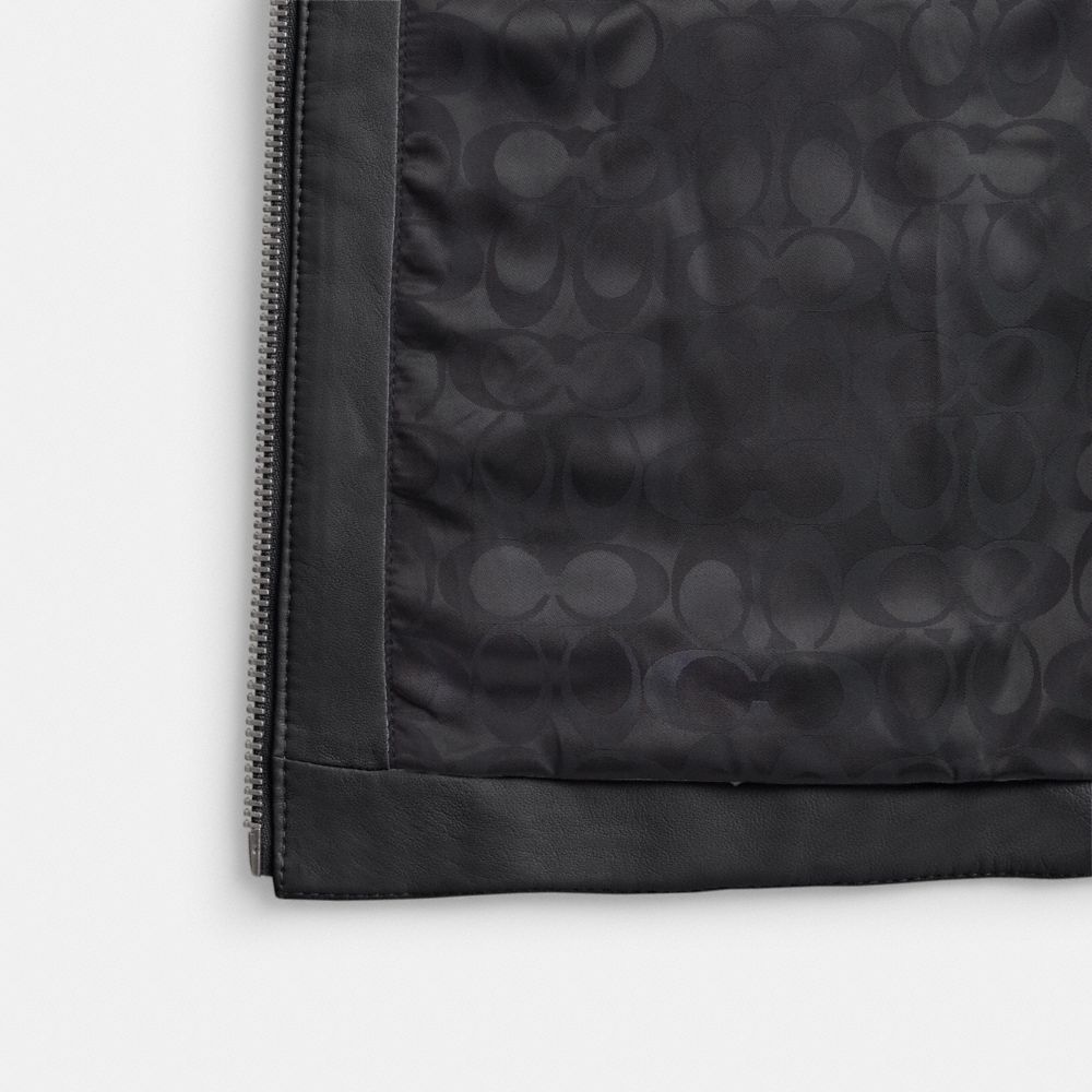 Coach Leather Quilted Vest Pretas | COH865915