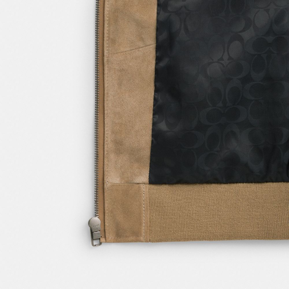 Coach Lightweight Suede Jacket Bege | COH866870