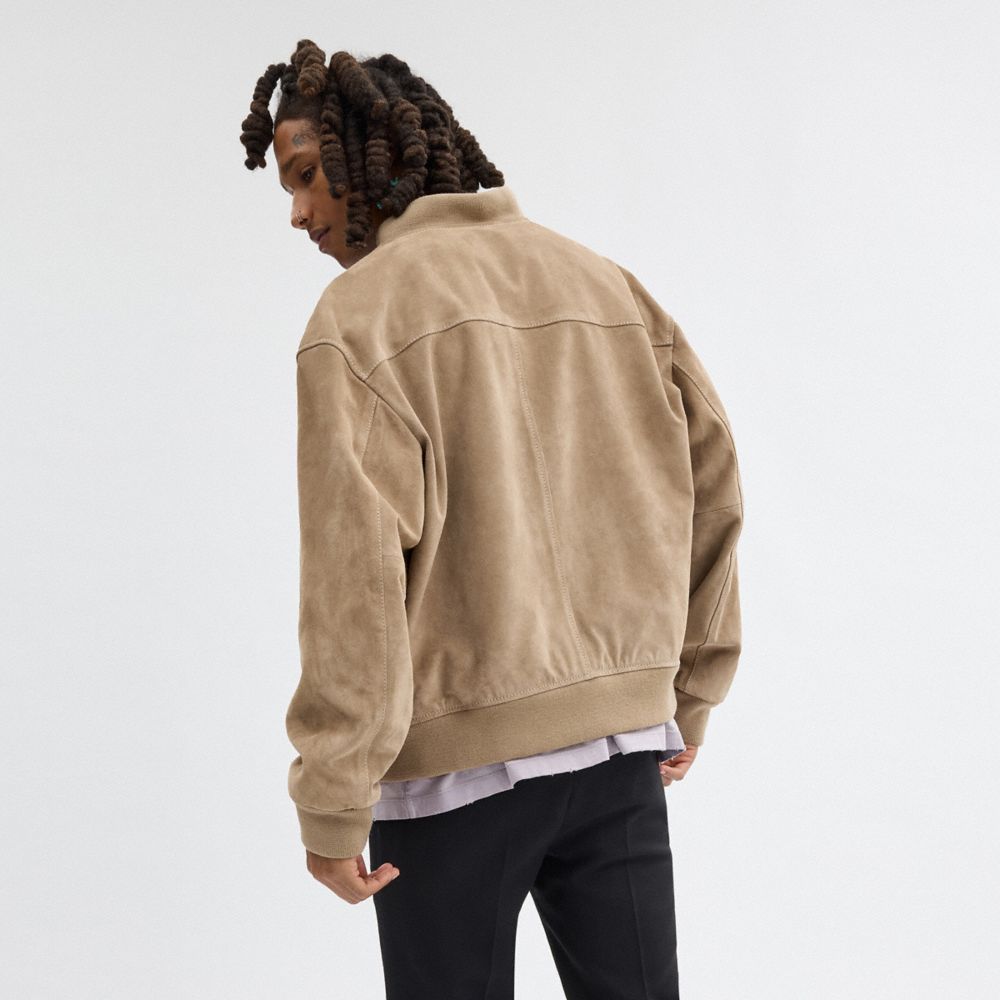 Coach Lightweight Suede Jacket Bege | COH866870