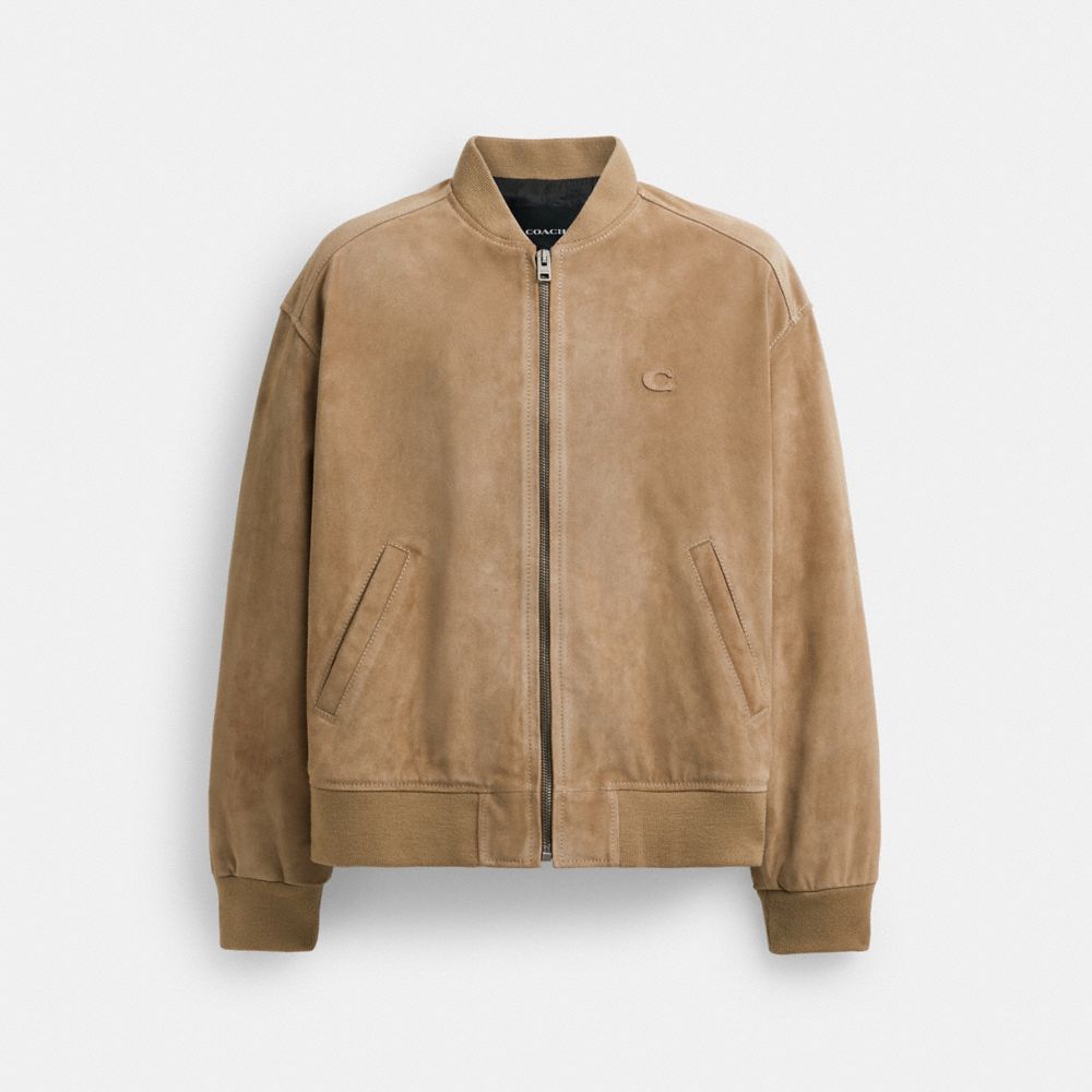 Coach Lightweight Suede Jacket Bege | COH866870