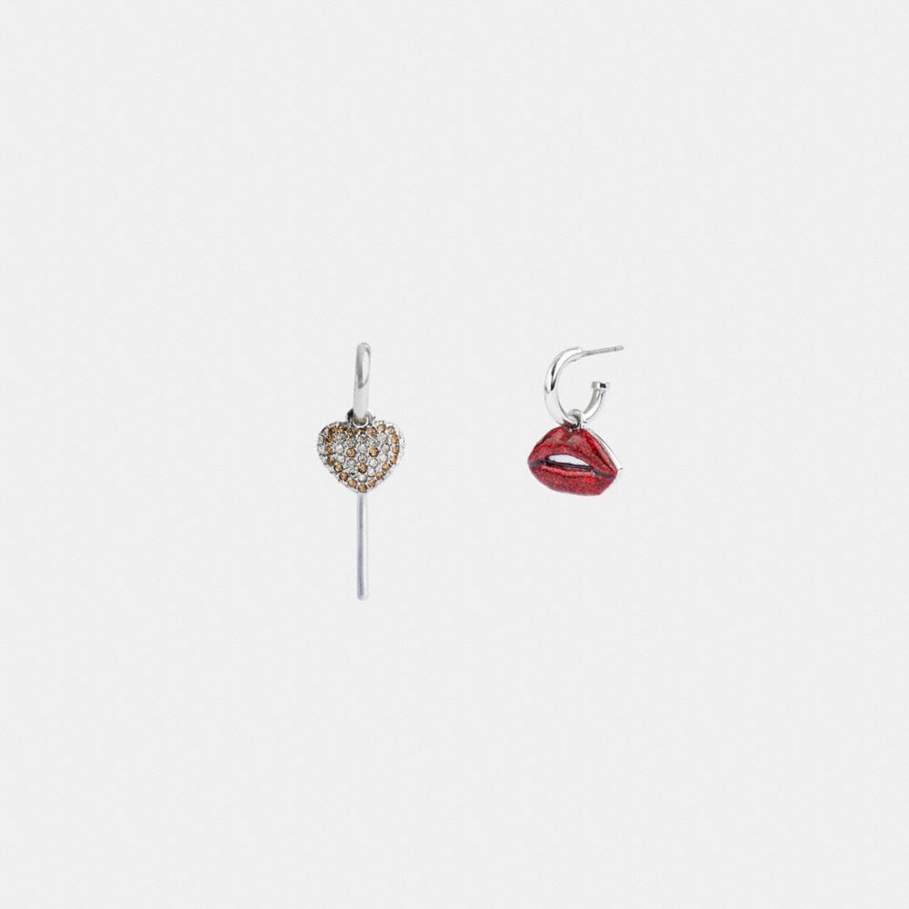 Coach Lollipop And Lips Mismatch Earrings Prateadas Multicoloridas | COH866113