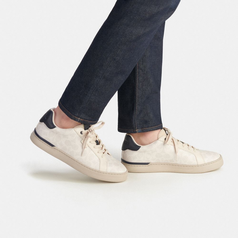 Coach Lowline Low Top Sneaker In Signature Canvas Azuis Escuro | COH866780