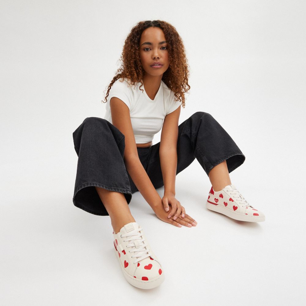 Coach Lowline Low Top Sneaker With Valentine'S Print Vermelhas | COH865828