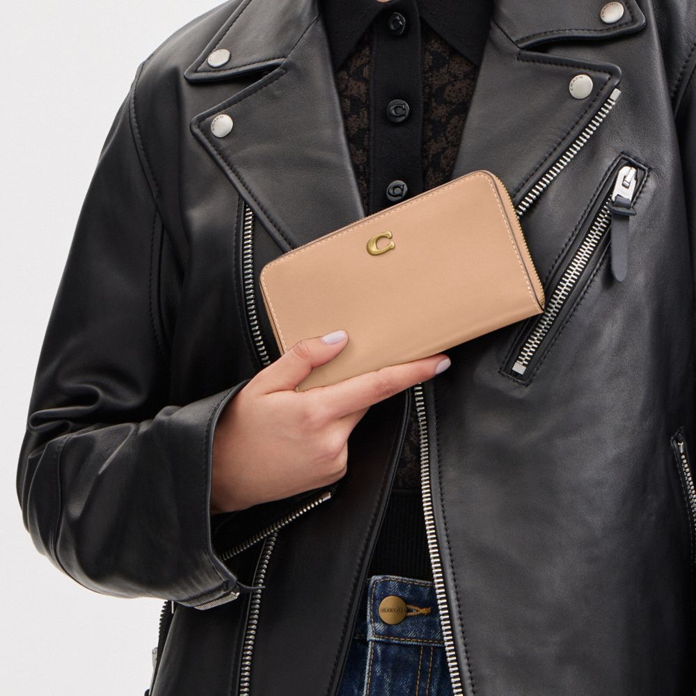 Coach Medium Zip Around Wallet Prateadas | COH865578
