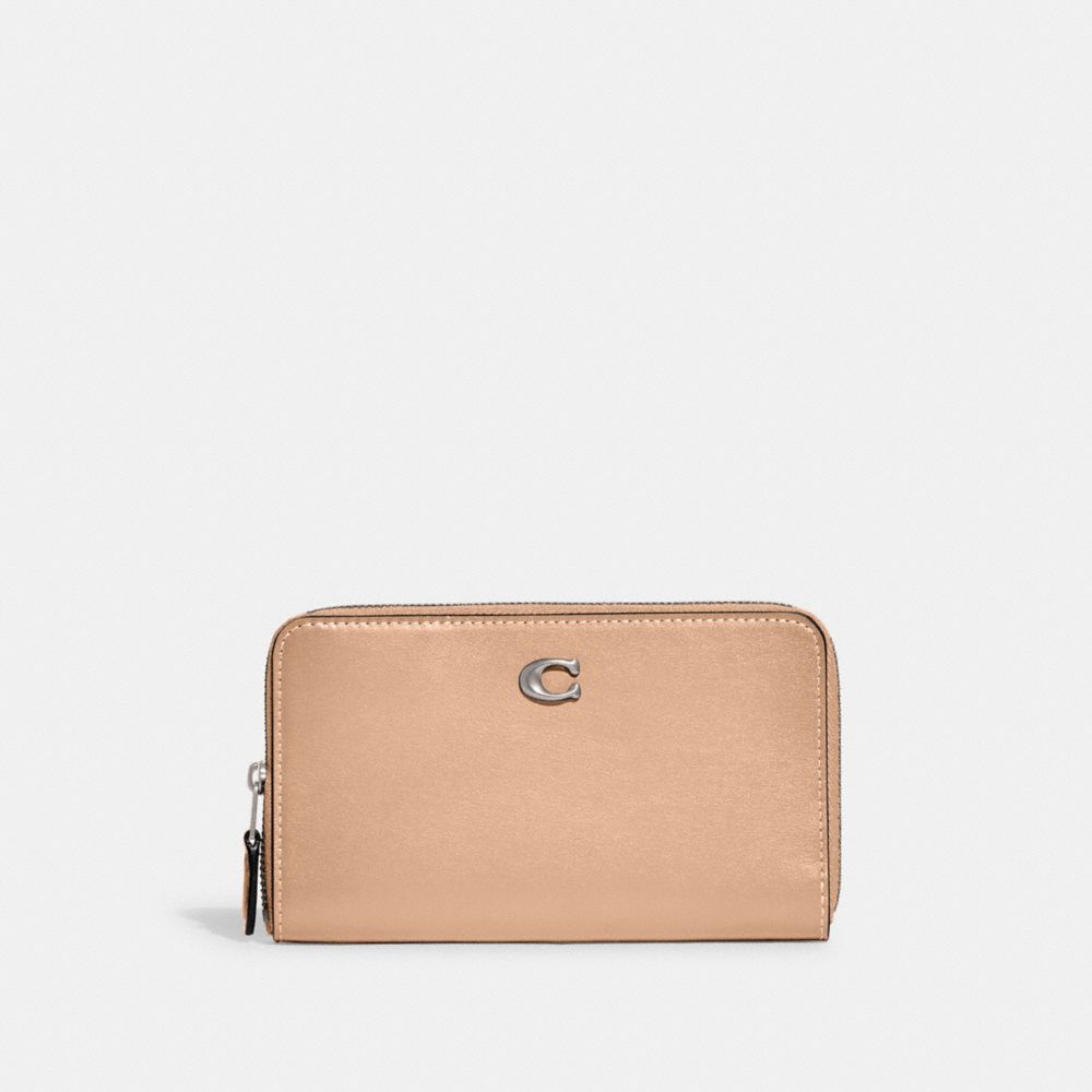 Coach Medium Zip Around Wallet Prateadas | COH865578