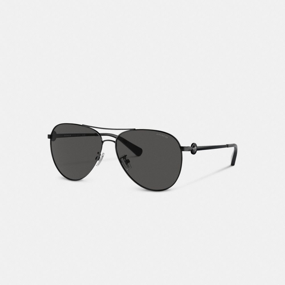 Coach Metal Aviator Sunglasses Pretas | COH866345