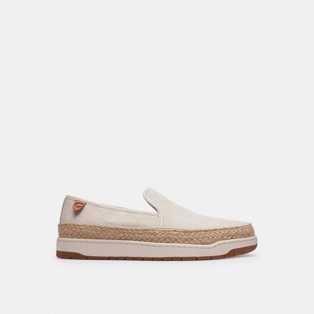 Coach Miles Espadrille In Signature Jacquard Branco | COH866836