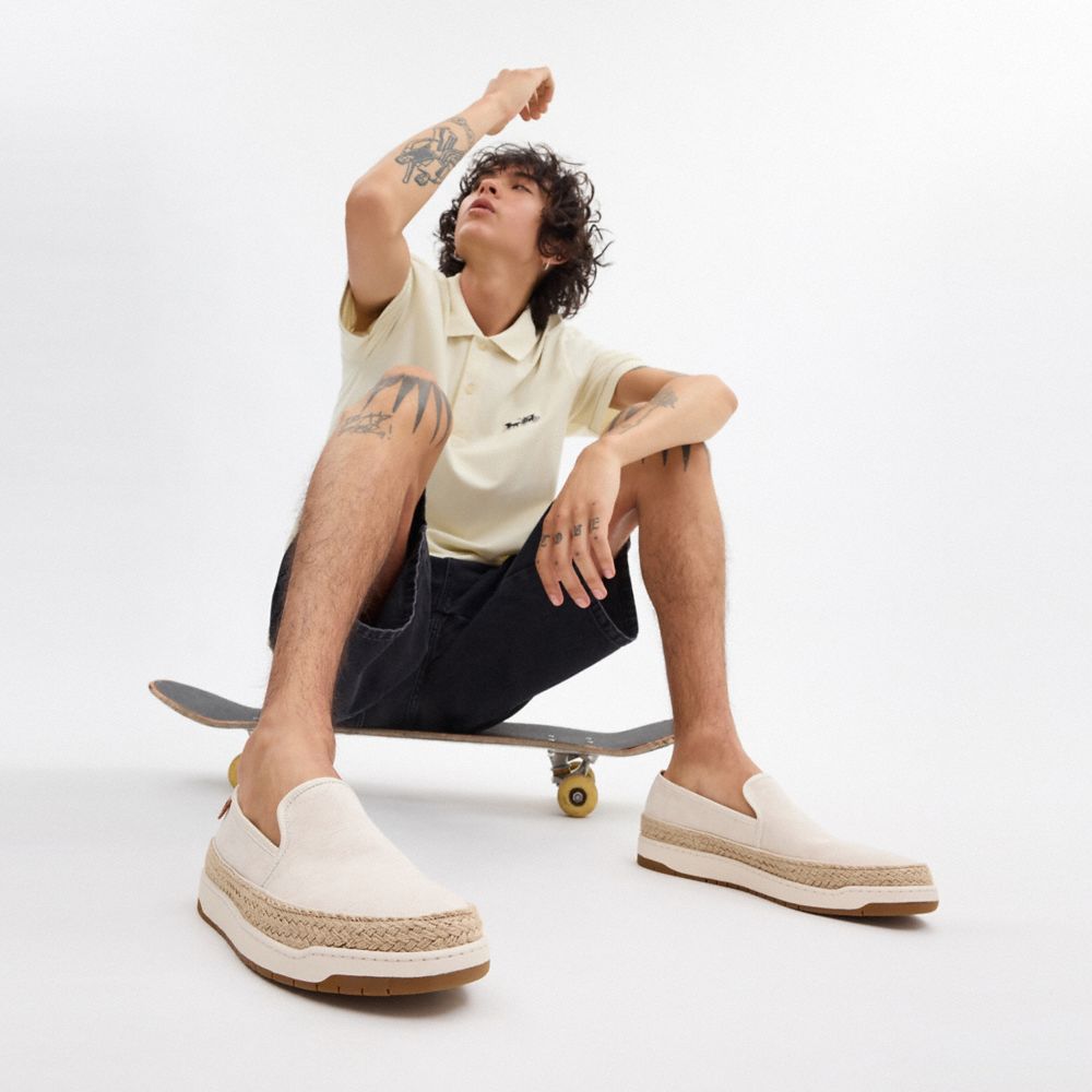 Coach Miles Espadrille In Signature Jacquard Branco | COH866836