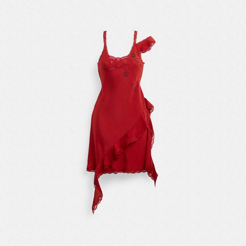 Coach Mini Ruffle Dress Vermelhas | COH866059