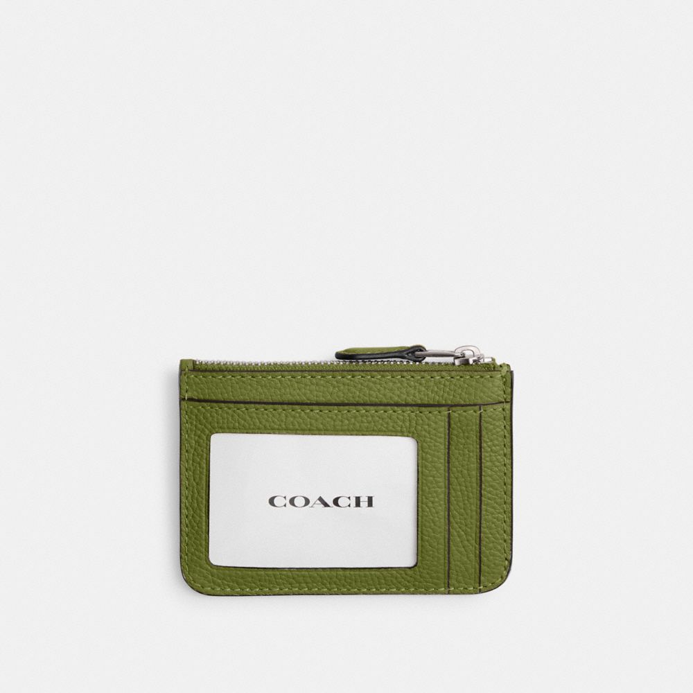 Coach Mini Skinny Id Case Prateadas Luz Verdes | COH865533