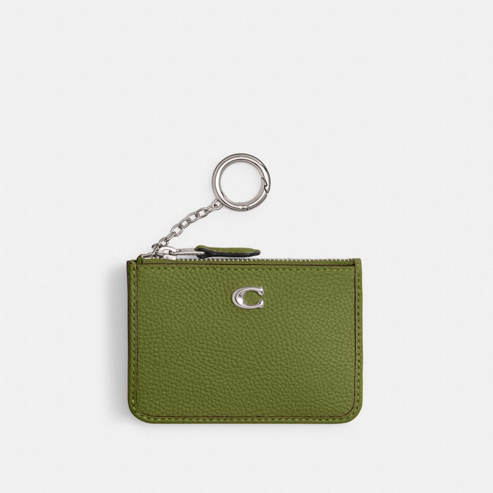 Coach Mini Skinny Id Case Prateadas Luz Verdes | COH865533