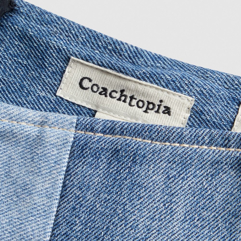Coach Mini Skirt In Denim Checkerboard Azuis Multicoloridas | COH866035