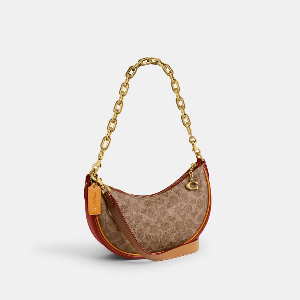 Coach Mira Shoulder Bag In Signature Canvas Marrom Vermelhas | COH865357
