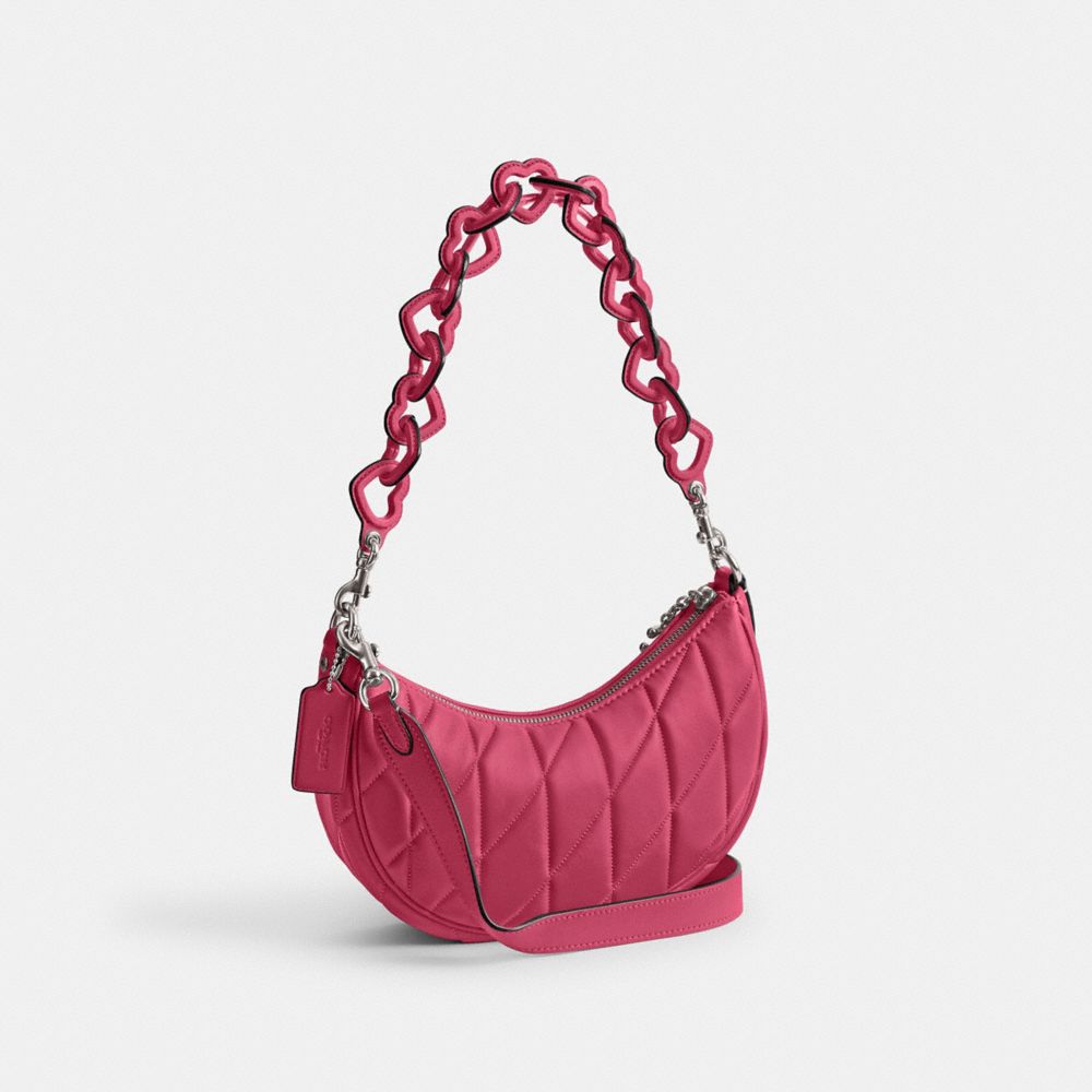 Coach Mira Shoulder Bag With Pillow Quilting And Heart Strap Prateadas | COH865302