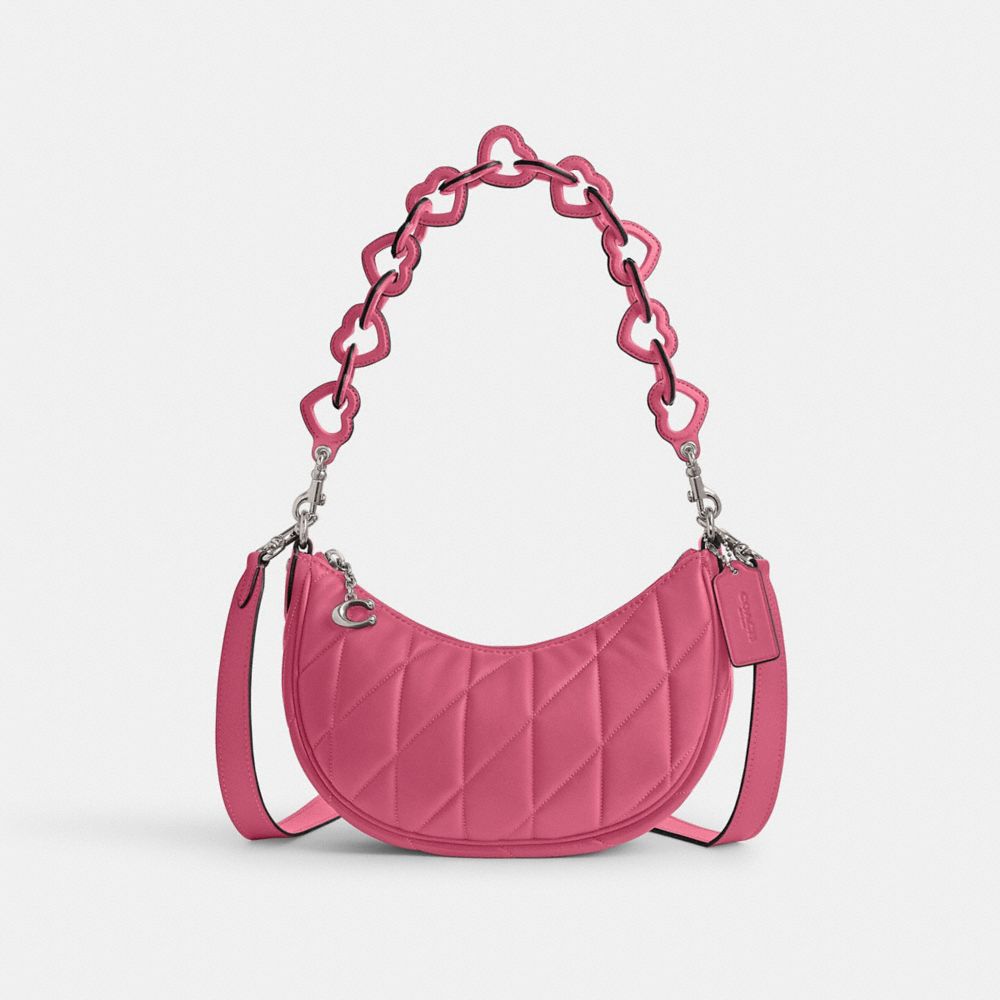 Coach Mira Shoulder Bag With Pillow Quilting And Heart Strap Prateadas | COH865302