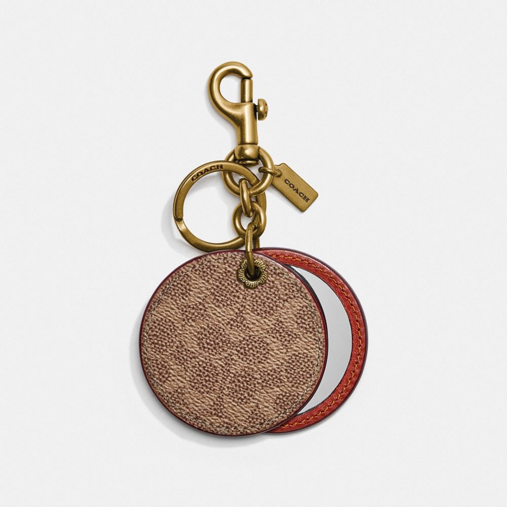 Coach Mirror Bag Charm In Signature Canvas Marrom Vermelhas | COH866450