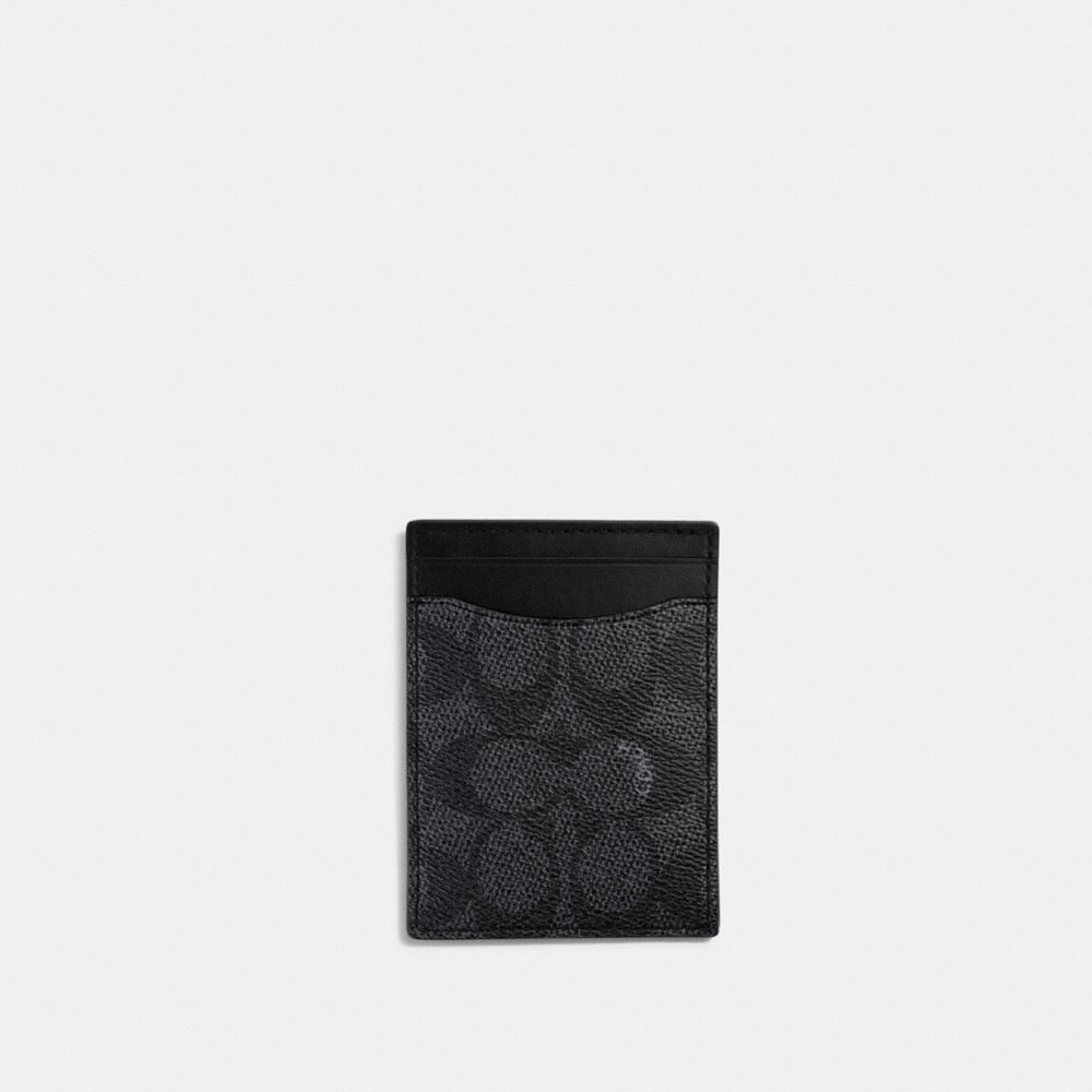 Coach Money Clip Card Case In Signature Canvas Cinzentas | COH865690