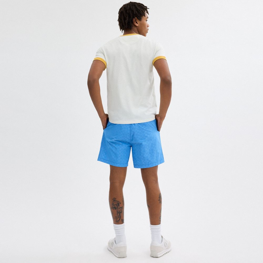 Coach Monochrome Shorts In Recycled Nylon Azuis | COH866945