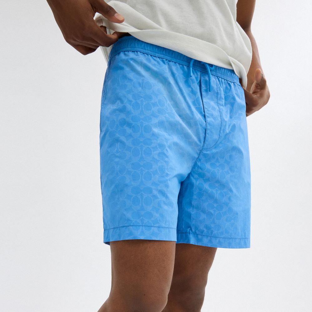 Coach Monochrome Shorts In Recycled Nylon Azuis | COH866945