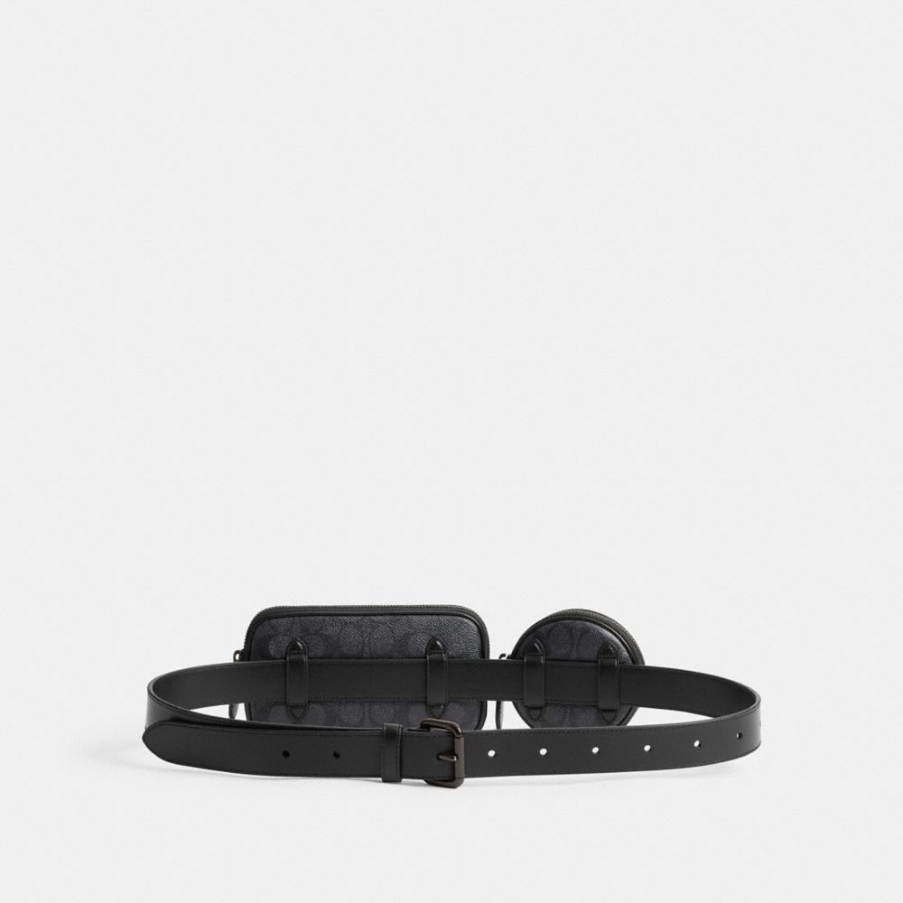 Coach Multi Pouch Belt Bag In Signature Canvas Cinzentas | COH866682