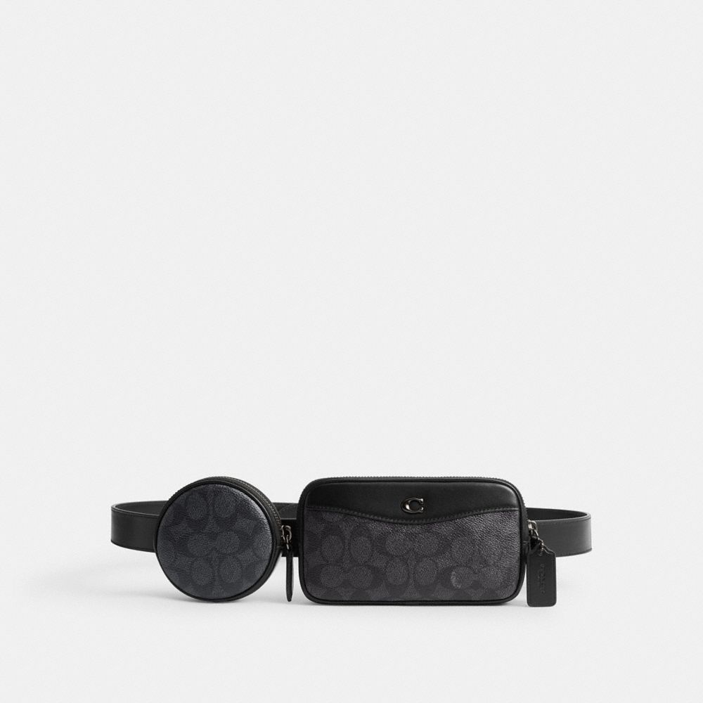 Coach Multi Pouch Belt Bag In Signature Canvas Cinzentas | COH866682