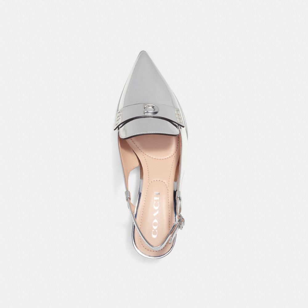 Coach Nikola Hybrid Slingback In Silver Metallic Prateadas | COH865743