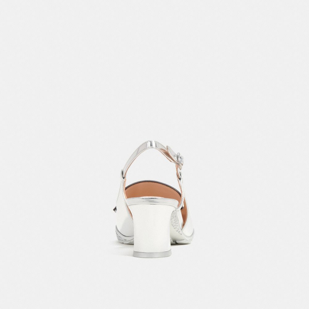 Coach Nikola Hybrid Slingback In Silver Metallic Prateadas | COH865743