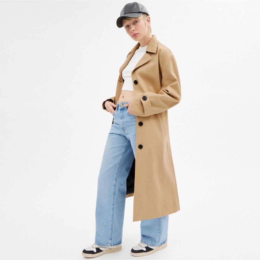 Coach Oversized Trench Coat Caqui | COH865917