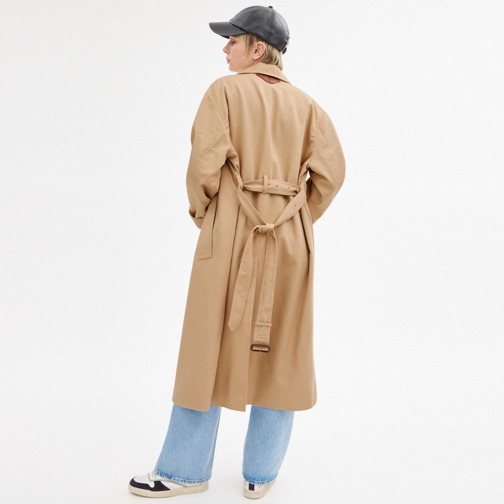 Coach Oversized Trench Coat Caqui | COH865917