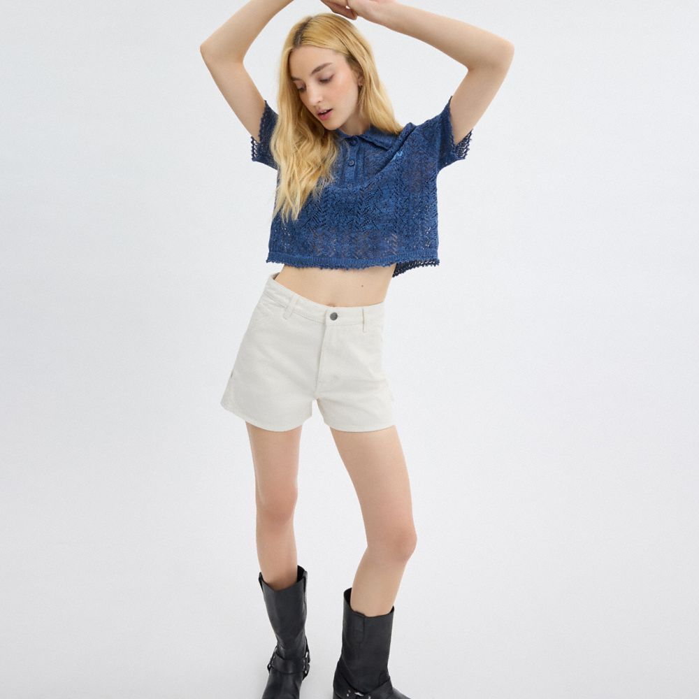 Coach Painter Jean Shorts In Organic Cotton Branco | COH866049