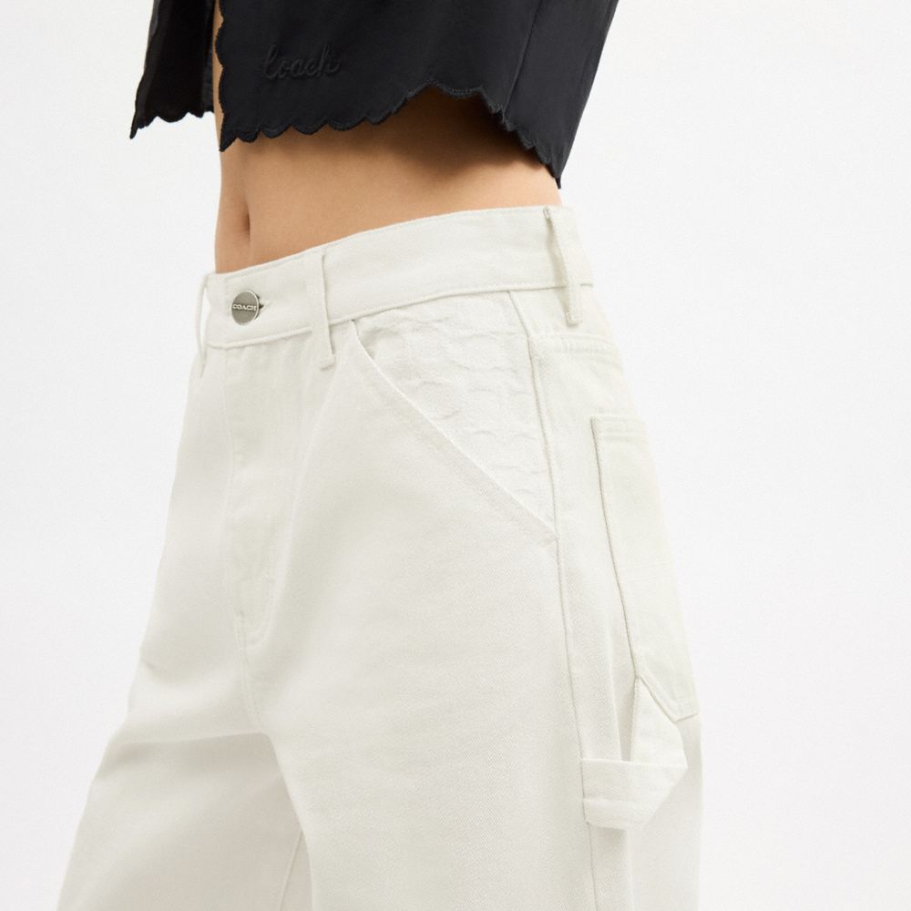 Coach Painter Jeans In Organic Cotton Branco | COH866046