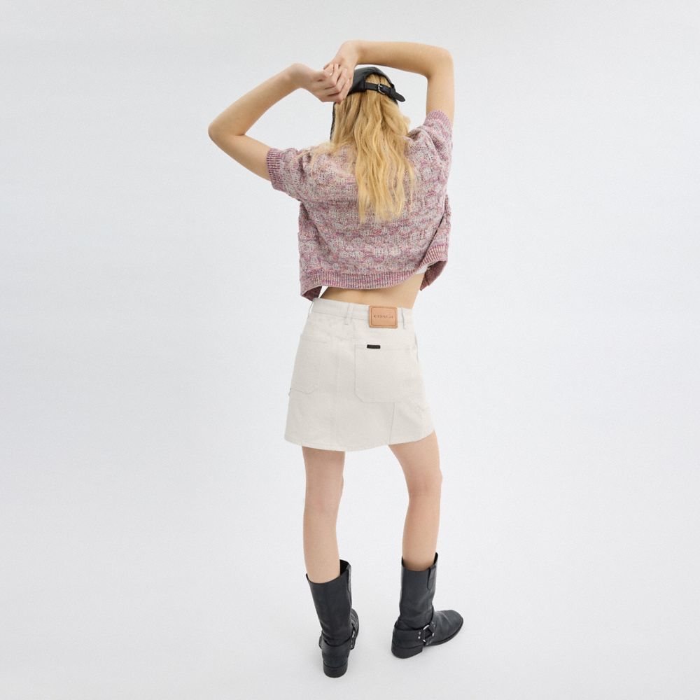 Coach Painter Skirt In Organic Cotton Branco | COH866047
